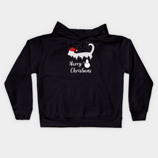 Merry Christmas Cat Lover Gift Kids Hoodie